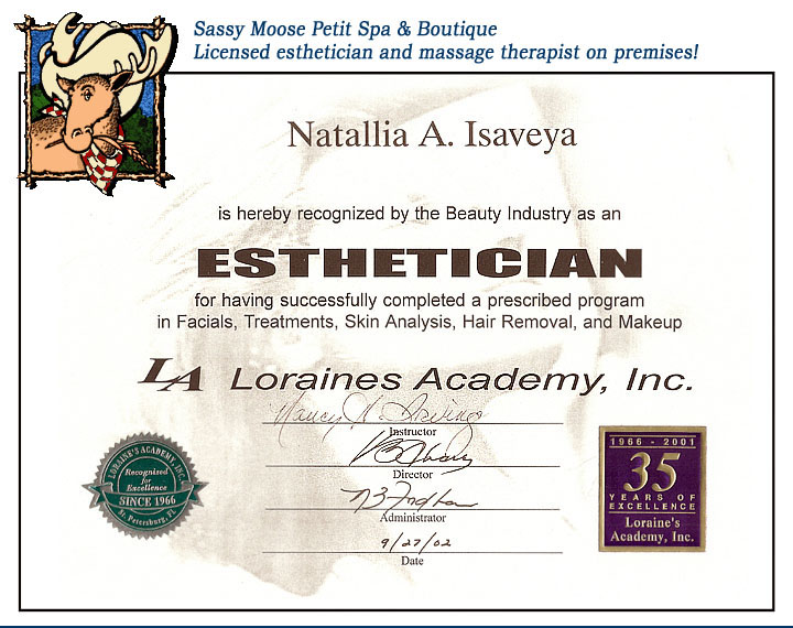 Natallia A. Isayeva - Licensed Esthetician